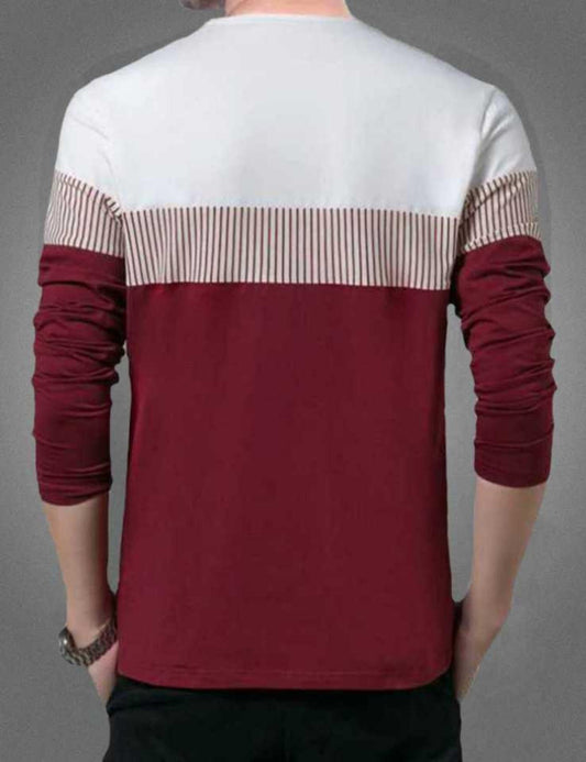 Cotton Color Block Full Sleeves Mens T-Shirt 2