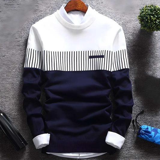 Cotton Blend Color Block Full Sleeves T-Shirts 3
