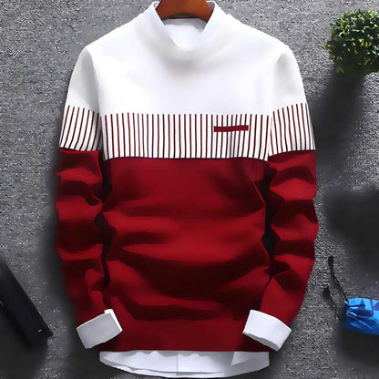 Cotton Color Block Full Sleeves Mens T-Shirt 2